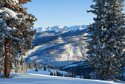 Scenic Gore Range view from Chair 3 In Vail, Colorado.