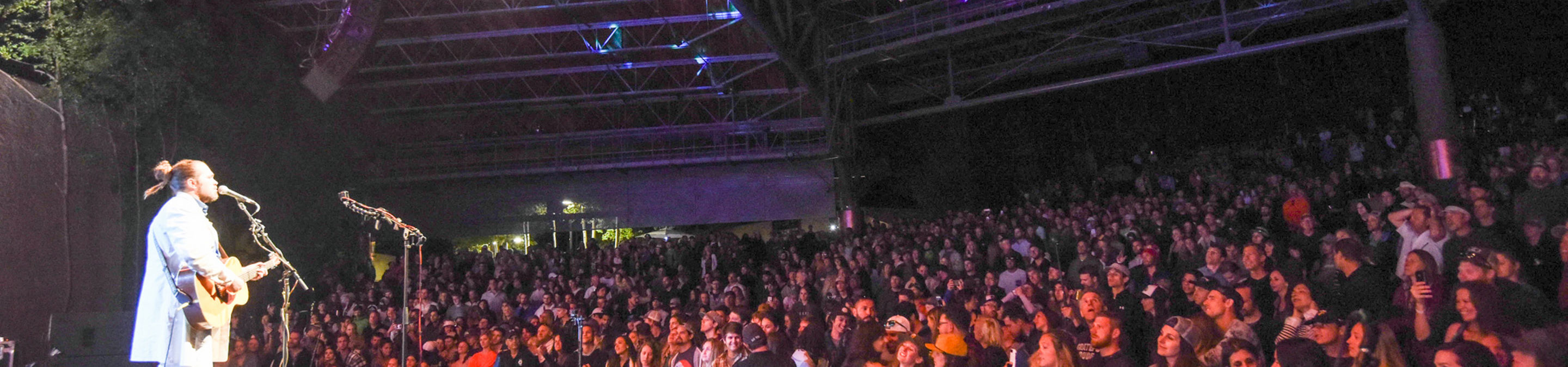 A concert at the Gerald R Ford Amphitheater