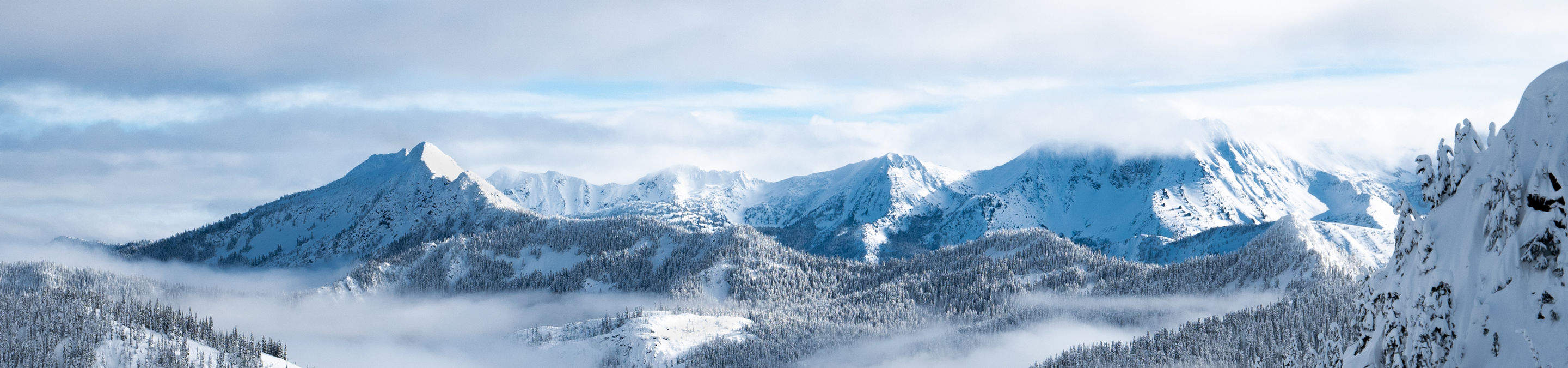 Sun and Clouds View from Cowboy Mountain at Stevens Pass