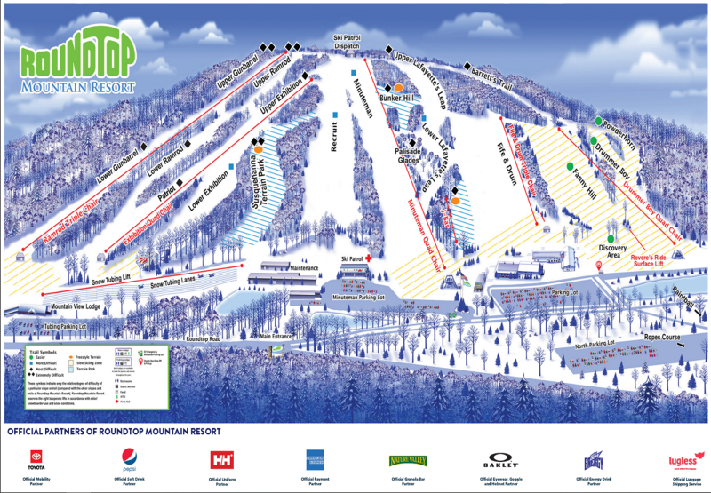 Roundtop Winter Trail Map IMAGE 21-22