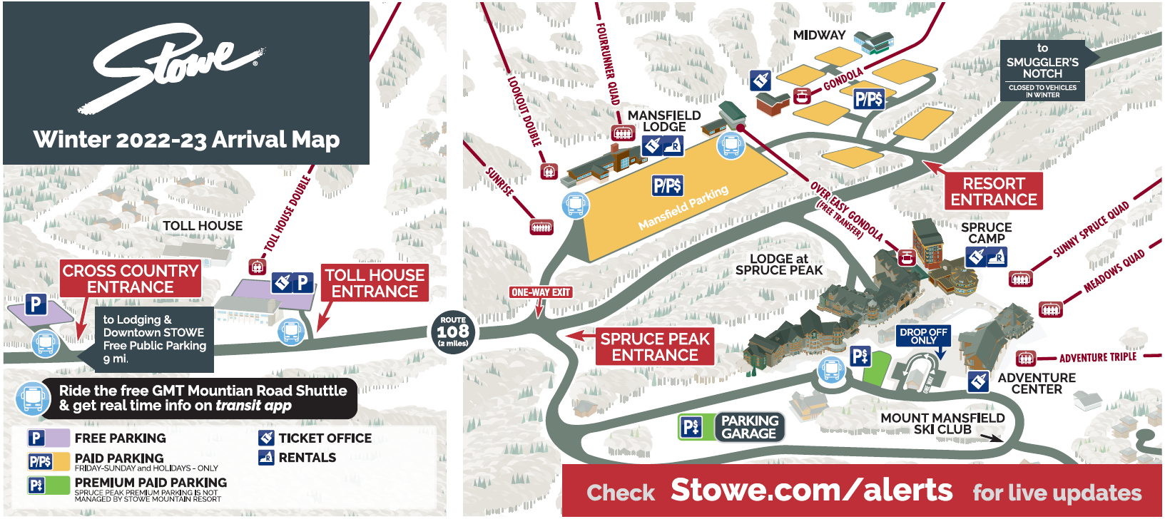 Stowe Winter 2022/2023 Base Area Map