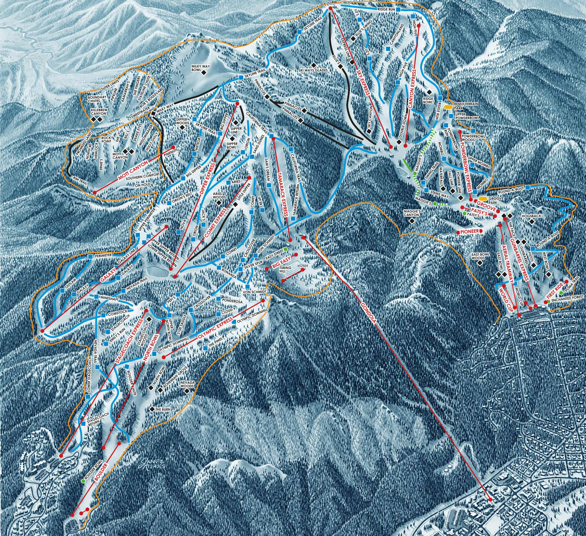 Heavenly Mountain Resort Map Trail Map | Heavenly Ski Resort