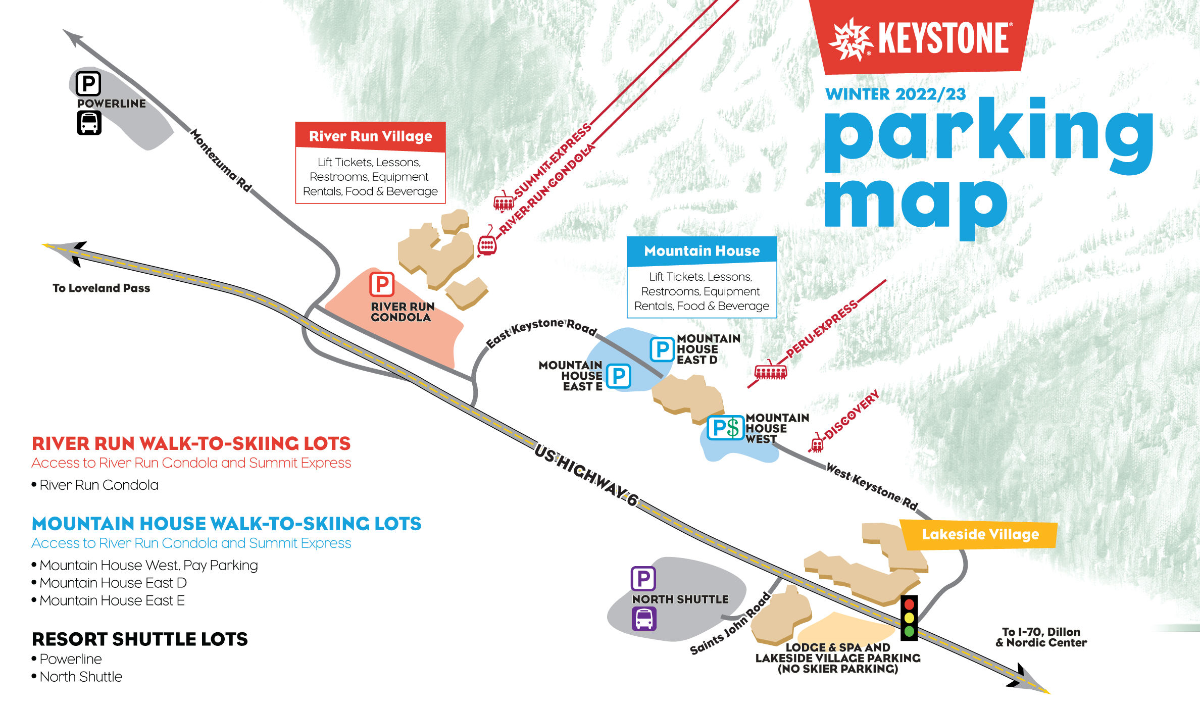 Getting Here and Parking Keystone Ski Resort