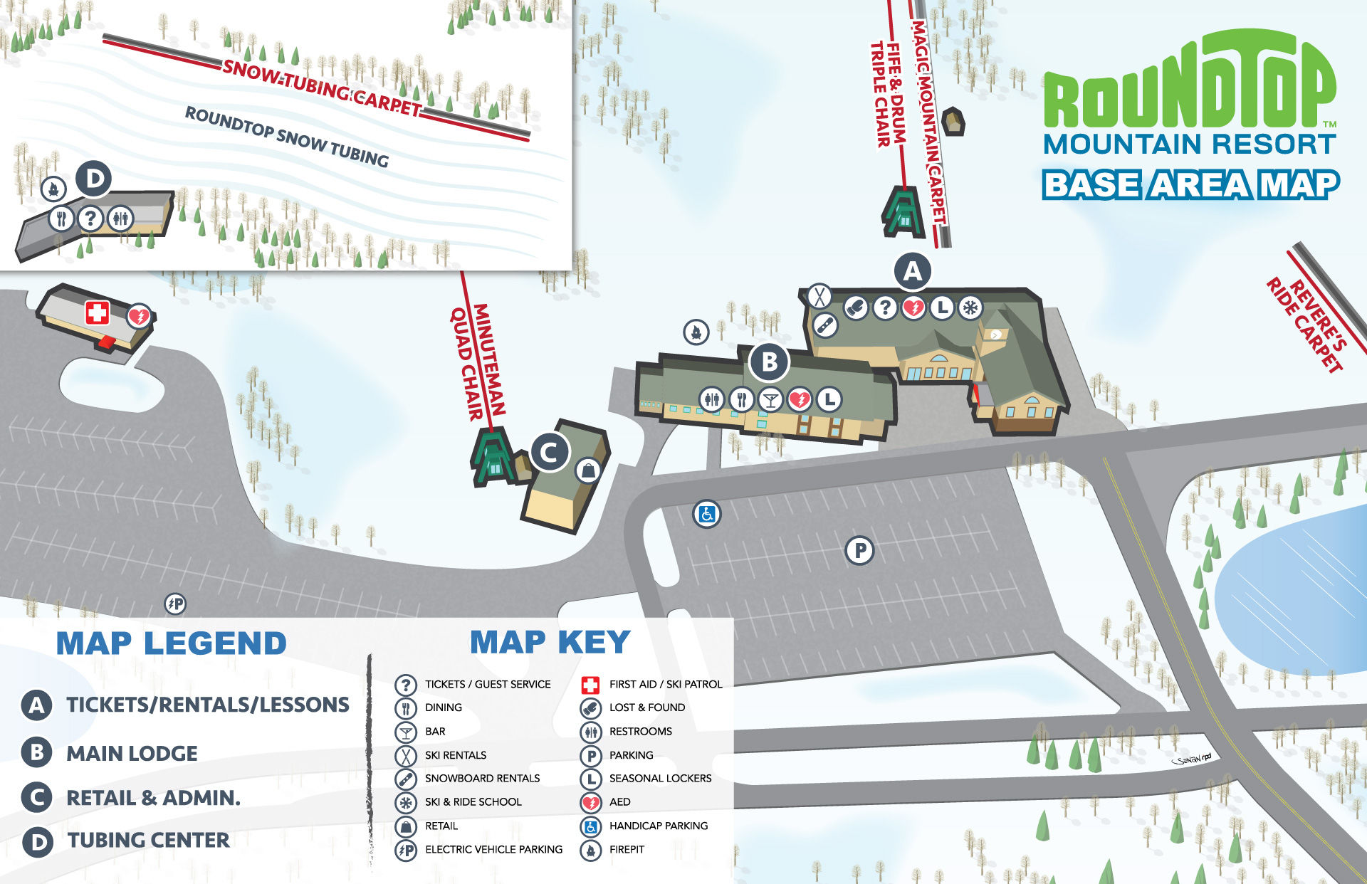 Ski Roundtop Trail Map Mountain Info | Roundtop Mountain Resort